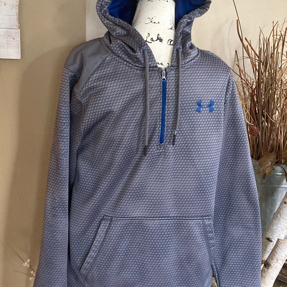 Under Armour Other - Under Armour cold gear men’s hoodie size medium gray and blue
